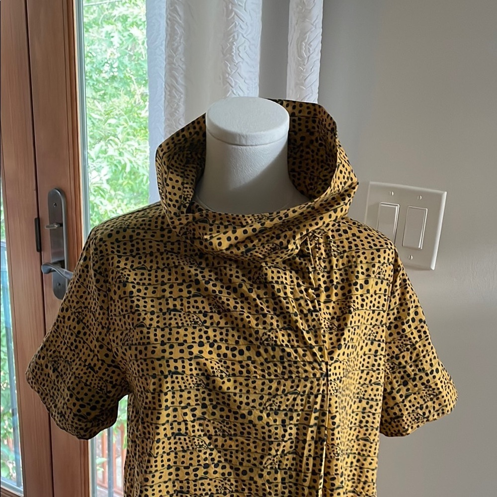 Anthropologie Corey Lynn Calter Leopard Cowl Cotton Top Small EUC - Picture 2 of 7